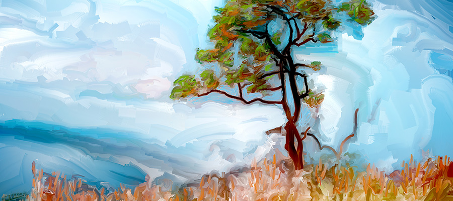 Landscape tree painting