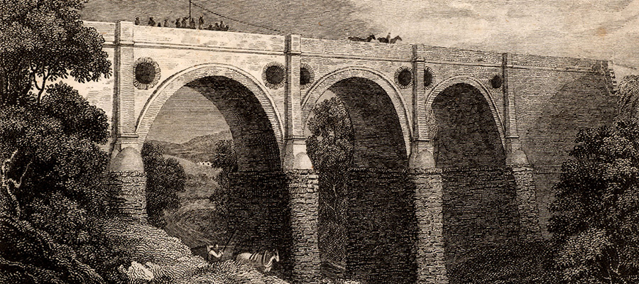 Marple aqueduct spanning the River Goyt
