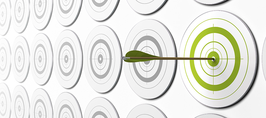 arrow hitting the center of a target